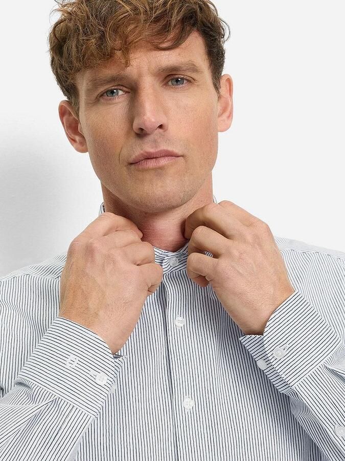 Olymp Overhemd Level 5 24 Seven Penstripe Blauw - Foto 4