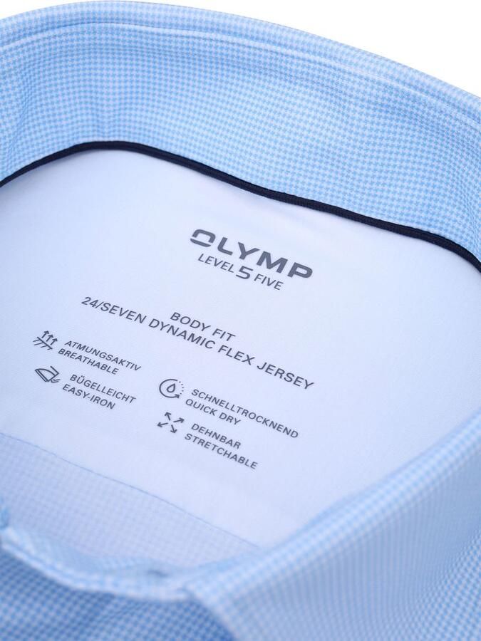Olymp Overhemd Level 5 24 Seven Pied De Poule Blauw - Foto 3