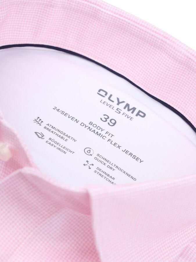 Olymp Overhemd Level 5 24 Seven Pied De Poule Roze - Foto 5