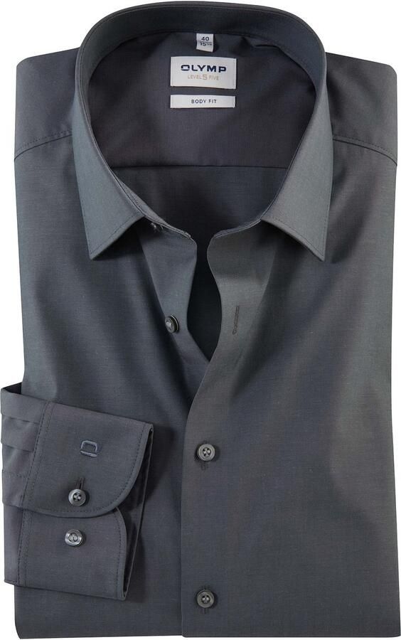 OLYMP Level Five Slim fit zakelijk overhemd van chambray