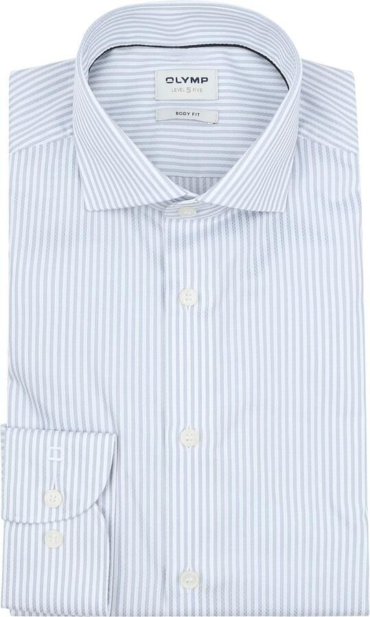 Olymp Overhemd Level 5 Luxury Stripe Lichtblauw