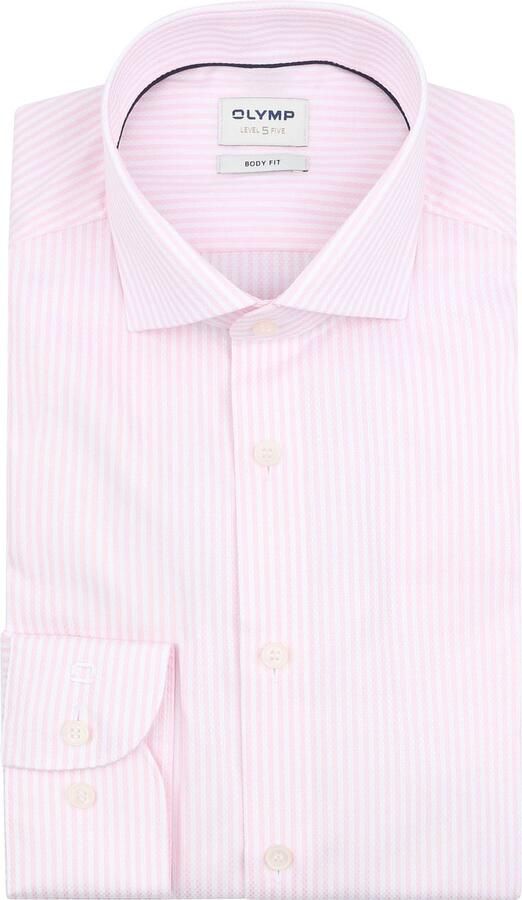 Olymp Overhemd Level 5 Luxury Stripe Roze