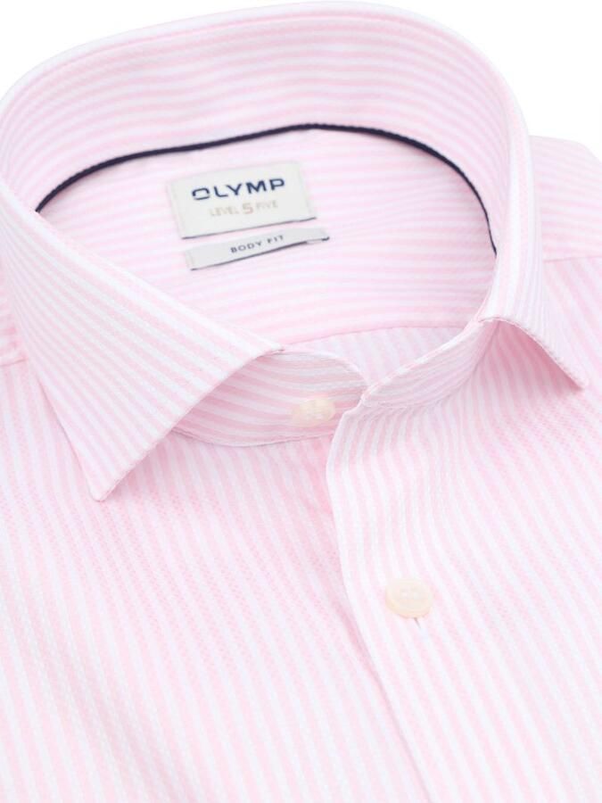 Olymp Overhemd Level 5 Luxury Stripe Roze - Foto 4