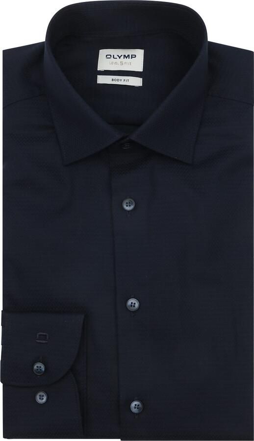 Olymp Overhemd Level 5 Navy Extra Lange Mouwen