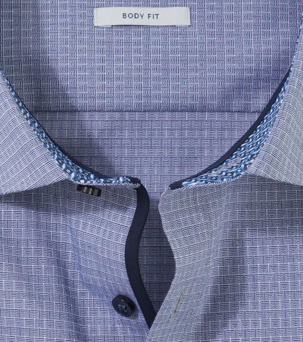 Olymp Overhemd Level 5 Print Blauw Extra Lange Mouwen - Foto 2