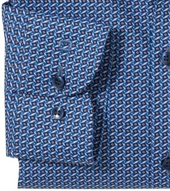 Olymp Overhemd Level 5 Print Mid Blauw - Foto 3