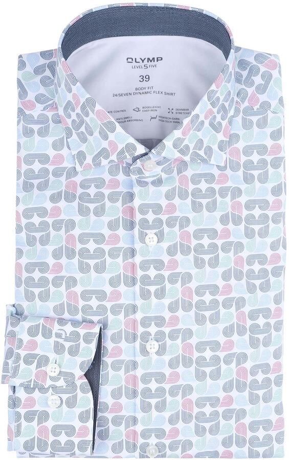 Olymp Overhemd Level 5 Print Multicolour