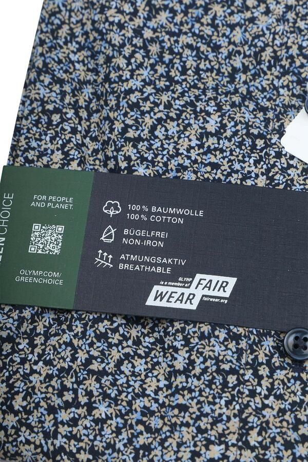 Olymp Short Sleeve Overhemd Luxor Print Navy - Foto 2