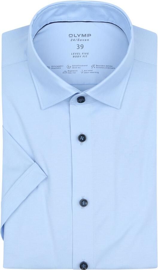 Olymp Short Sleeve Overhemd Lvl 5 24 Seven Lichtblauw - Foto 4