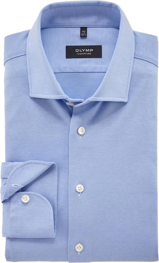 Olymp Overhemd Lange Mouw Signature Overhemd Jersey Lichtblauw