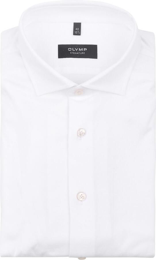 Olymp Overhemd Lange Mouw Signature Overhemd Jersey Wit