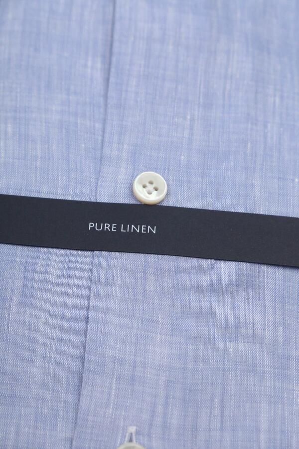 OLYMP SIGNATURE SLIM FIT Slim fit linnen overhemd met kentkraag model 'Sykia'