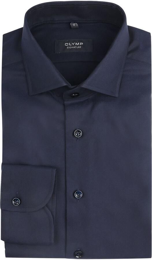 Olymp Signature Overhemd Twill Navy
