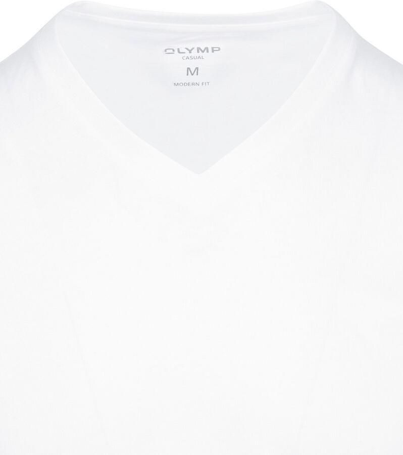 OLYMP T-shirt Casual met ton-in-ton logo-borduursel op de mouw (set 2-delig 2 stuks)