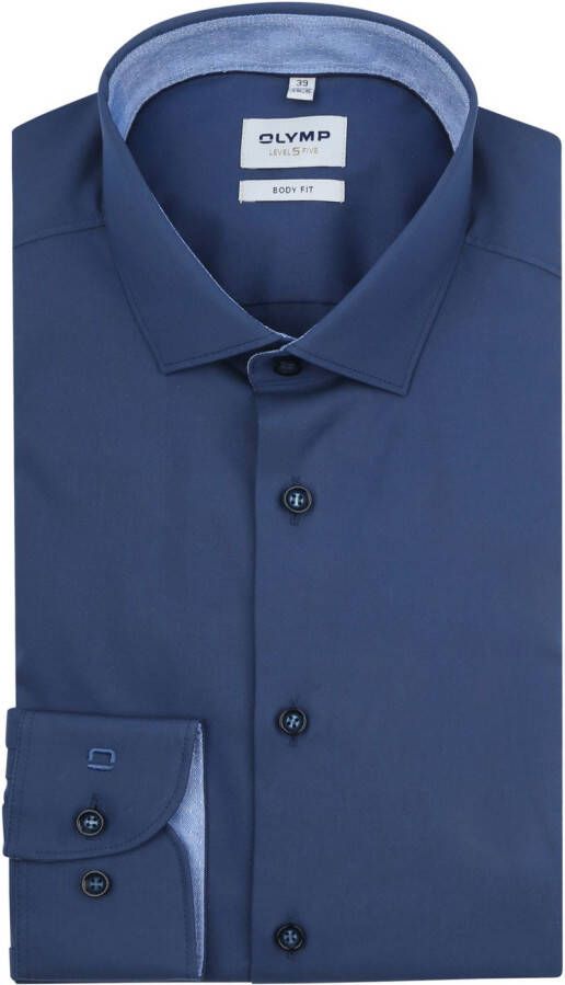 Olymp Overhemd Level 5 SL7 Donkerblauw