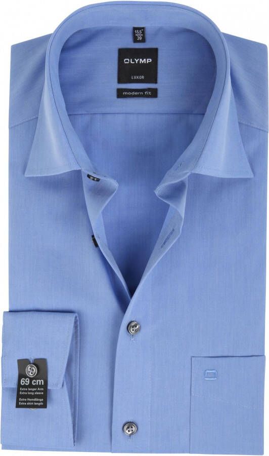 Olymp Overhemd Extra Lange Mouwen Blauw Chambray