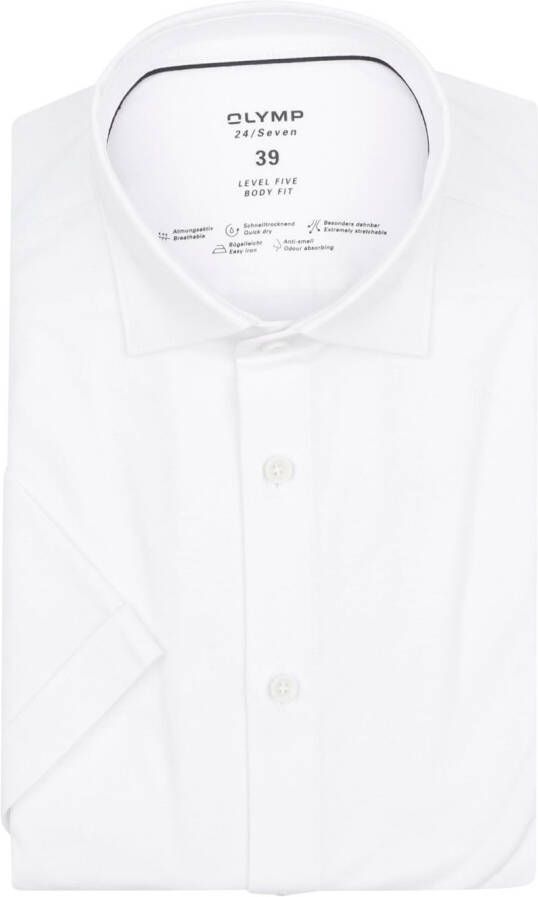Olymp Short Sleeve Overhemd Lvl 5 24 Seven Wit