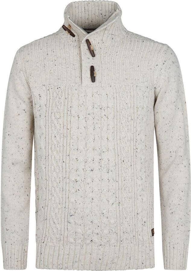 Petrol Kabeltrui Half Zip Hamilton Ecru
