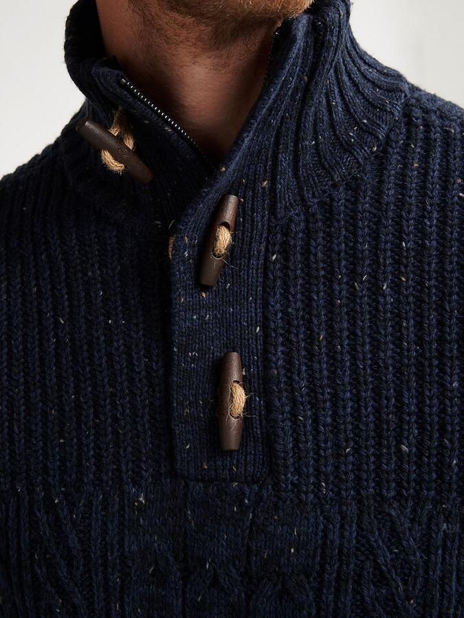 Petrol Kabeltrui Half Zip Hamilton Navy - Foto 3