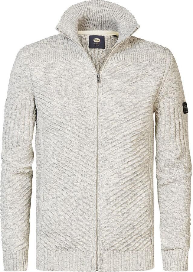 Petrol Industries gemêleerd fijngebreid vest met ingebreid patroon wit - Foto 5