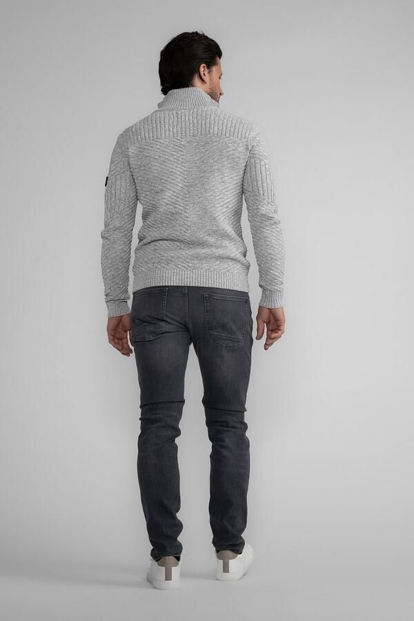 Petrol Industries gemêleerd fijngebreid vest met ingebreid patroon wit - Foto 3