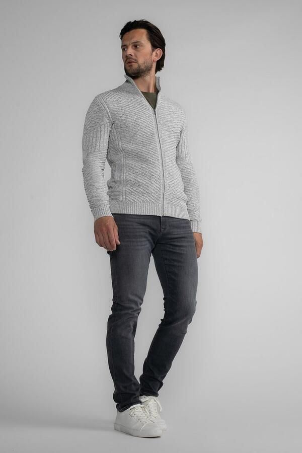 Petrol Industries gemêleerd fijngebreid vest met ingebreid patroon wit - Foto 4