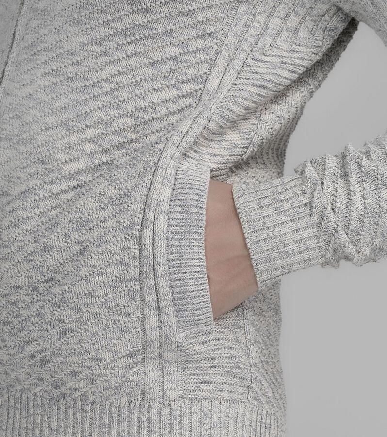 Petrol Industries gemêleerd fijngebreid vest met ingebreid patroon wit