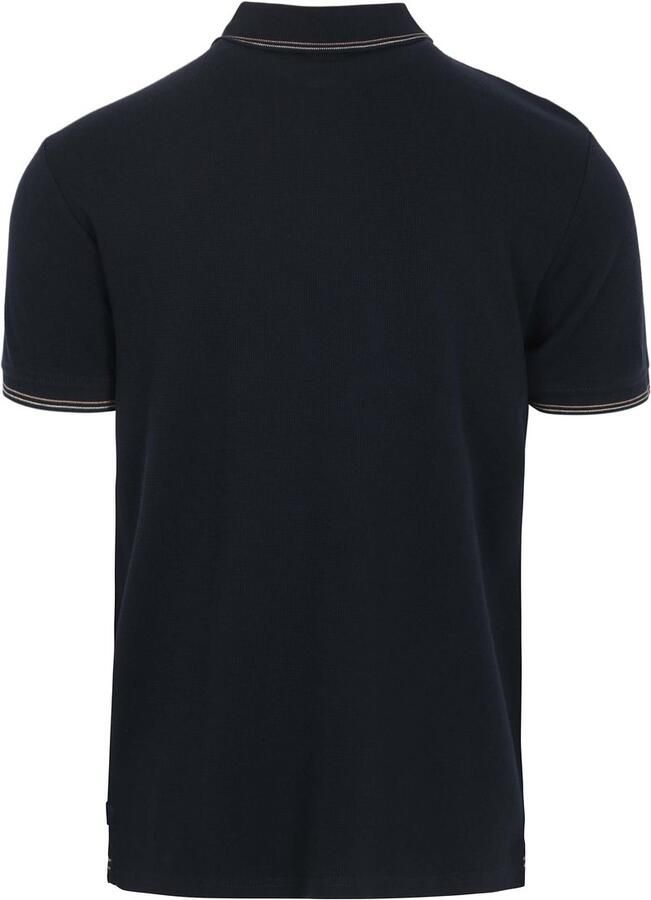 Petrol Industries regular polo met textuur donkerblauw - Foto 4