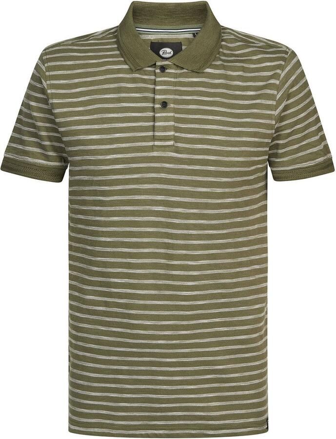 Petrol Industries T-shirt Polo Strepen Groen