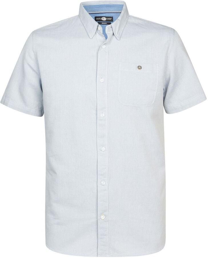 Petrol Short Sleeve Overhemd Lichtblauw