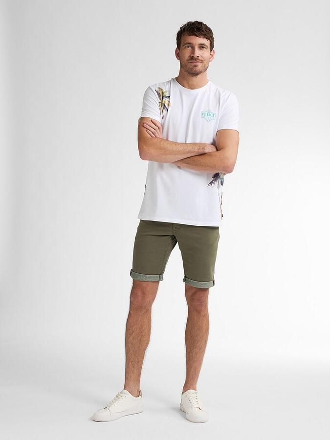 Petrol T-Shirt Islandcrest Print Wit - Foto 3