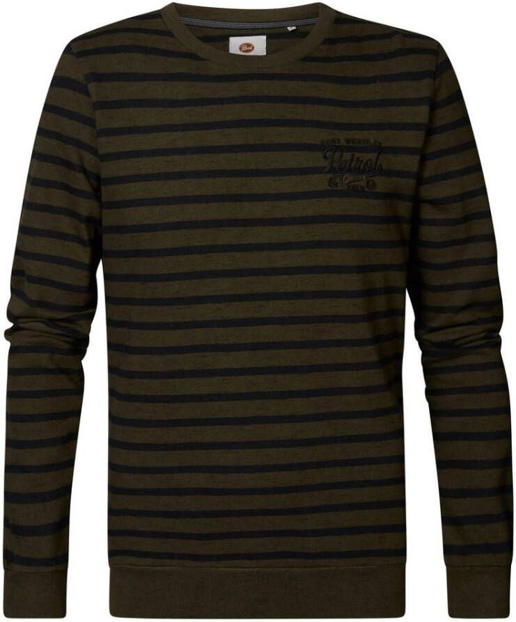 Petrol Sweater Streep Donkergroen