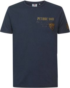 Petrol T-Shirt Logo Navy Blauw Heren