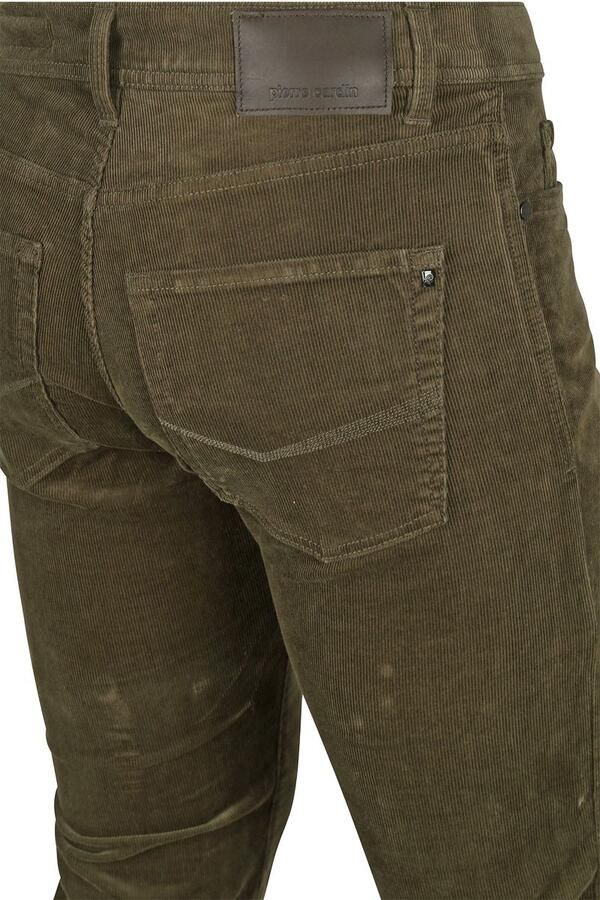 Pierre Cardin Broek Lyon Future Flex Corduroy Olijfgroen - Foto 3