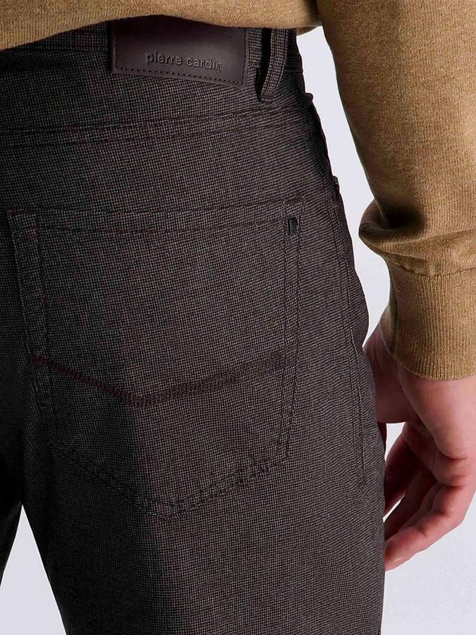 Pierre Cardin Broek Lyon Tapered Print Bruin - Foto 4