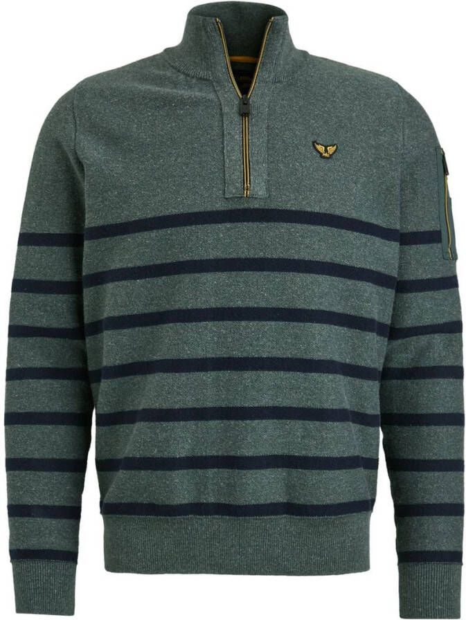 PME Legend Half Zip Trui Streep Groen