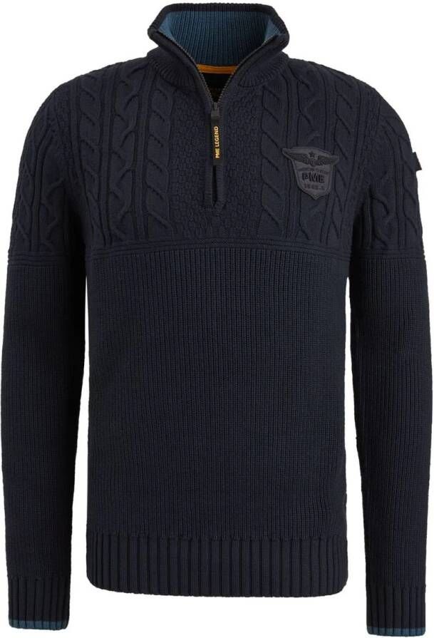 PME Legend Knitted Half Zip Trui Navy
