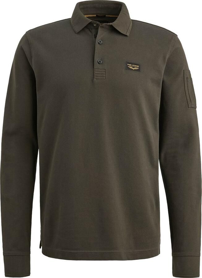 PME Legend American Classic Longsleeve Poloshirt Beluga Groen - Foto 4
