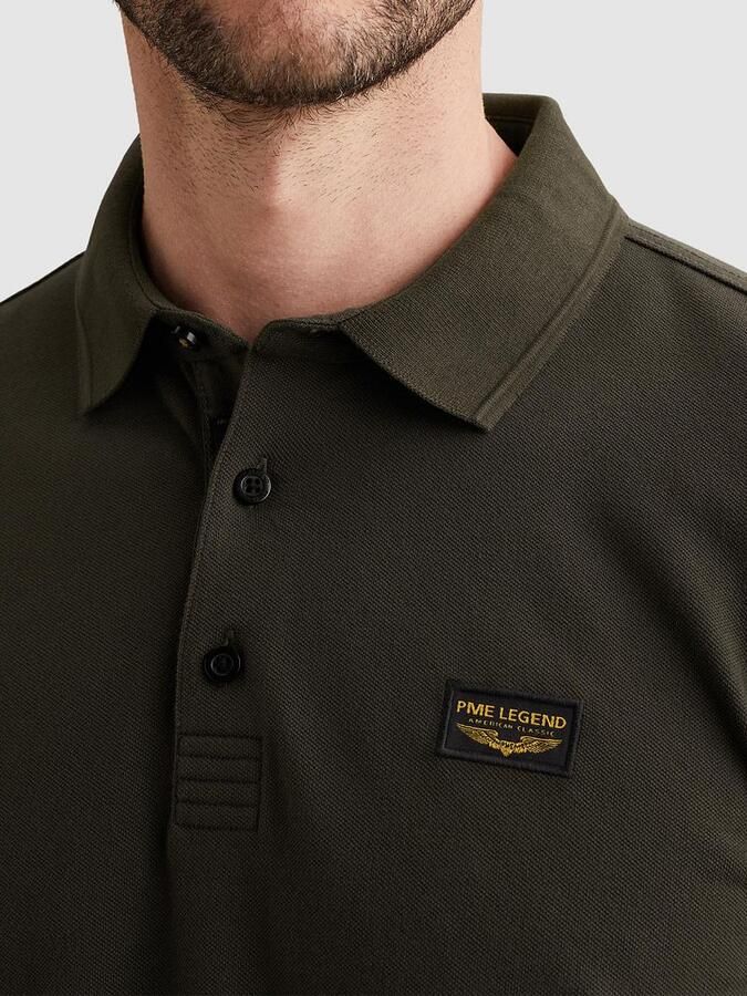 PME Legend American Classic Longsleeve Poloshirt Beluga Groen - Foto 5