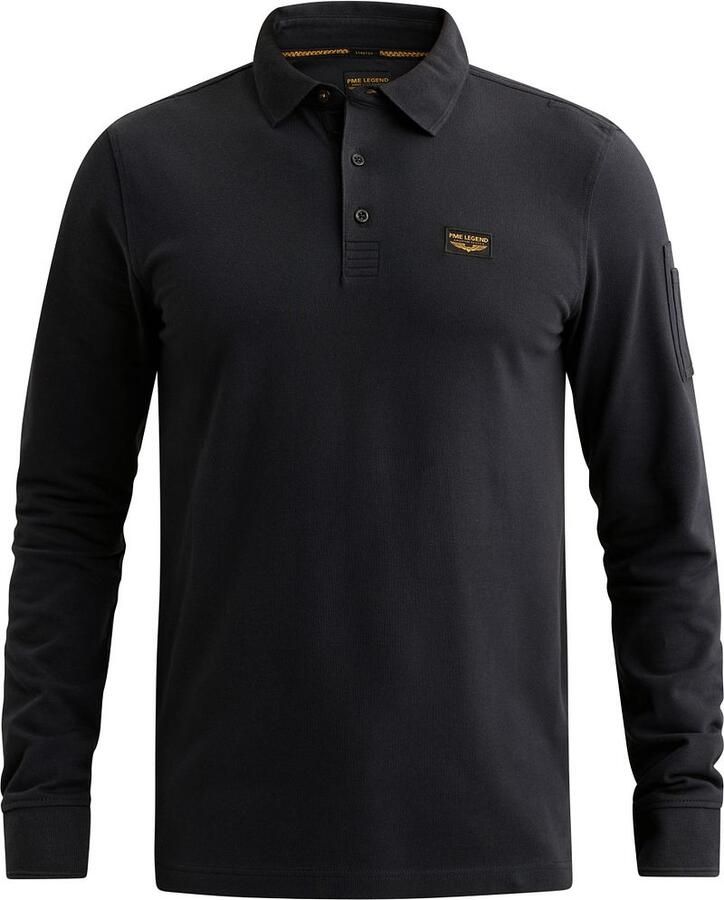 PME LEGEND American Classic polo met lange mouwen en flight pocket