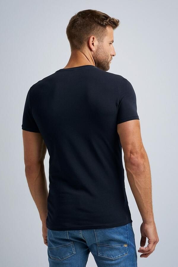 PME Legend Basic T-shirt 2-Pack O-Hals Navy Blauw Heren - Foto 5