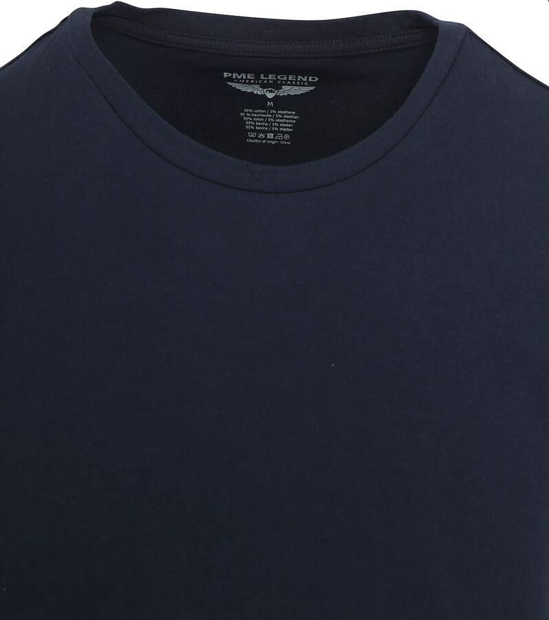 PME Legend Basic T-shirt 2-Pack O-Hals Navy Blauw Heren - Foto 6
