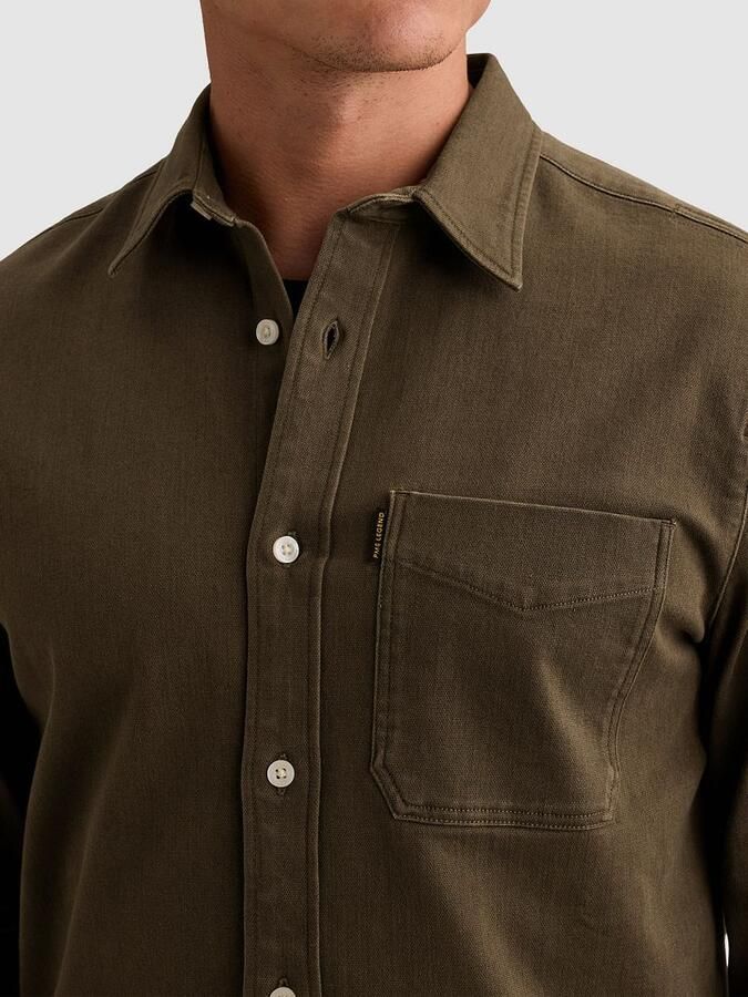 PME LEGEND Denim overhemd met overdyed wassing en borstzak - Foto 6