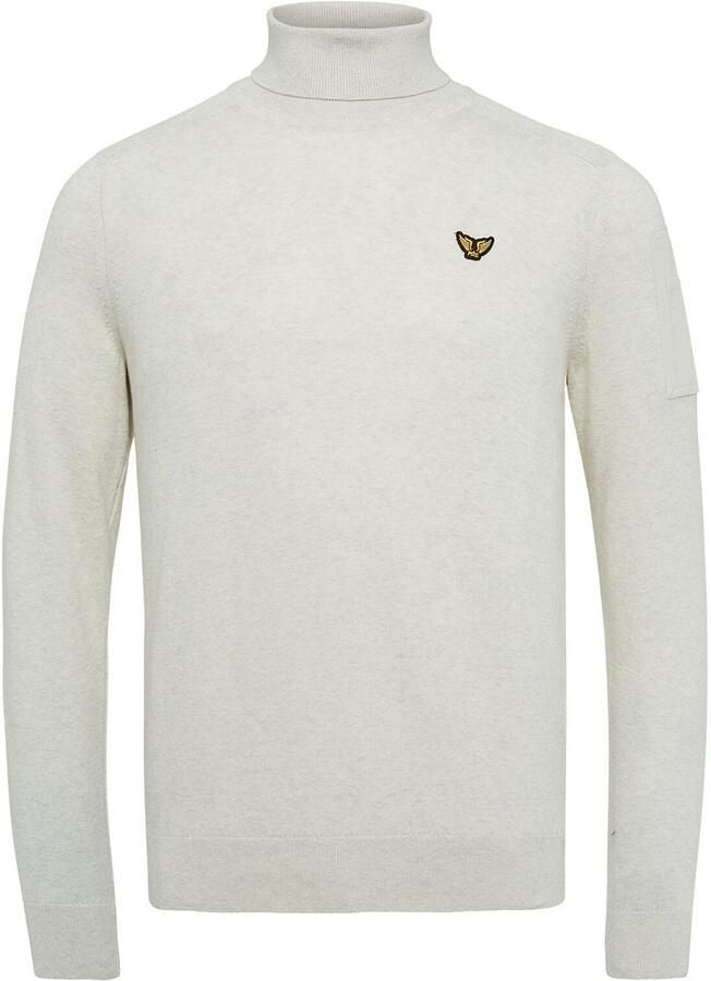 PME Legend Turtleneck cotton elite knit silver birch Beige Heren - Foto 4