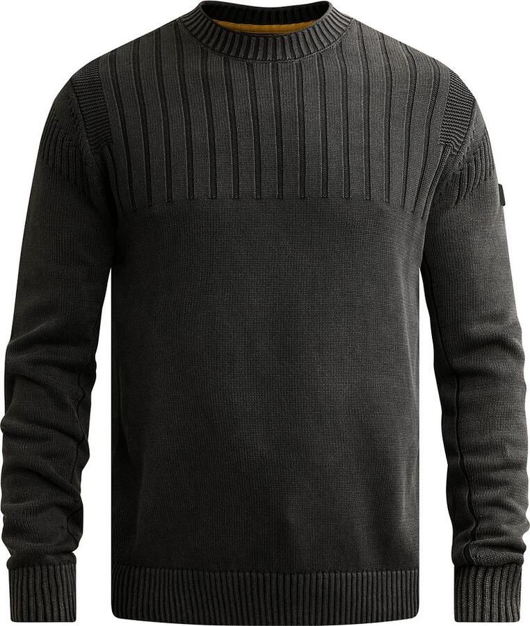 PME Legend Regular fit gebreide pullover van zuivere katoen met labeldetail - Foto 2