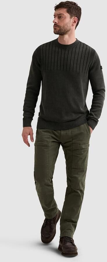 PME Legend Regular fit gebreide pullover van zuivere katoen met labeldetail - Foto 7