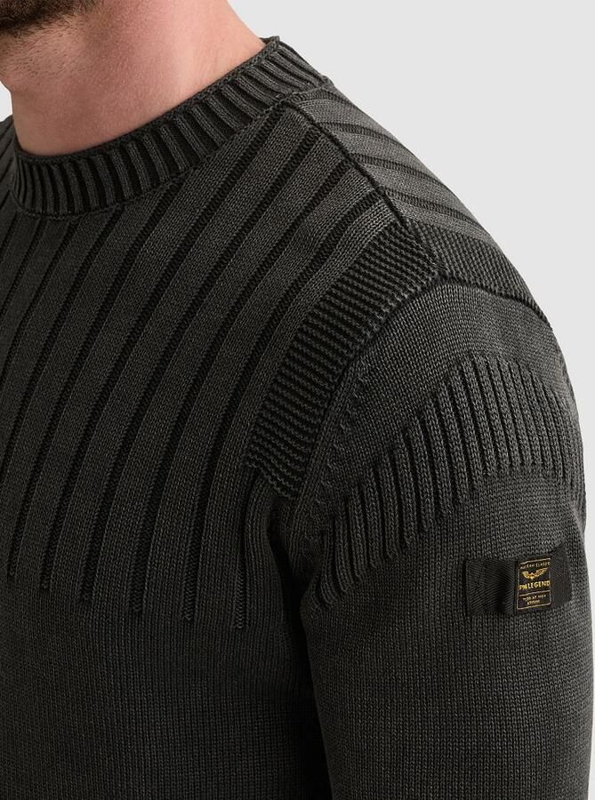 PME Legend Regular fit gebreide pullover van zuivere katoen met labeldetail - Foto 4