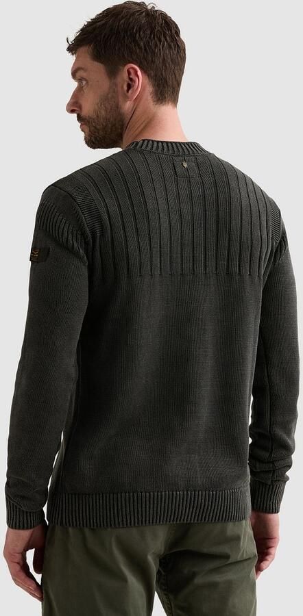 PME Legend Regular fit gebreide pullover van zuivere katoen met labeldetail - Foto 6