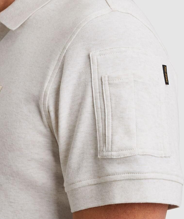 PME LEGEND Heren Polo's & T-shirts Short Sleeve Polo Interlock Melange Zip Beige - Foto 9