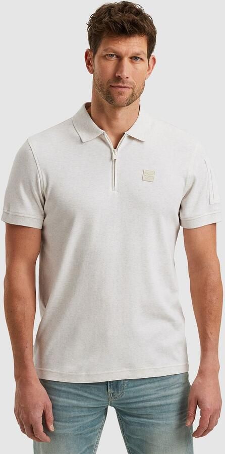 PME LEGEND Heren Polo's & T-shirts Short Sleeve Polo Interlock Melange Zip Beige - Foto 10